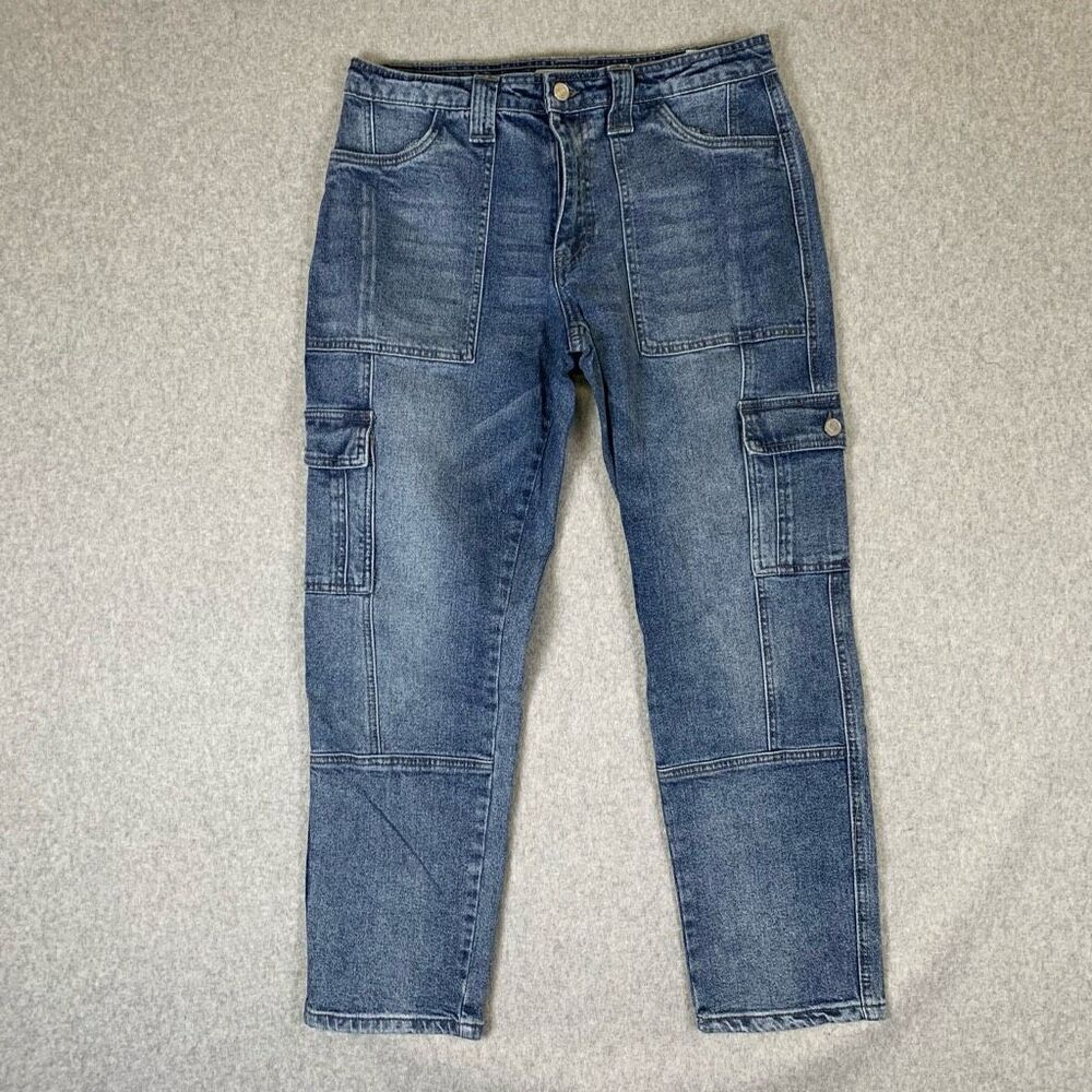 Kancan cargo jeans womens 9/28 hunstville hi rise slim straight